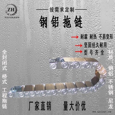 中宏電纜拖鏈 機床拖鏈 鋼制拖鏈 不銹鋼拖鏈 橋式全封閉拖鏈 鋁合金坦克鏈 機械手坦克鏈 廠家直銷